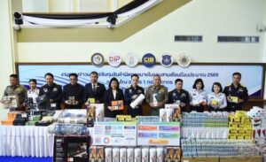 กรมศุลกากรแถลงข่าวผลการจับกุมสินค้าผิดกฎหมาย